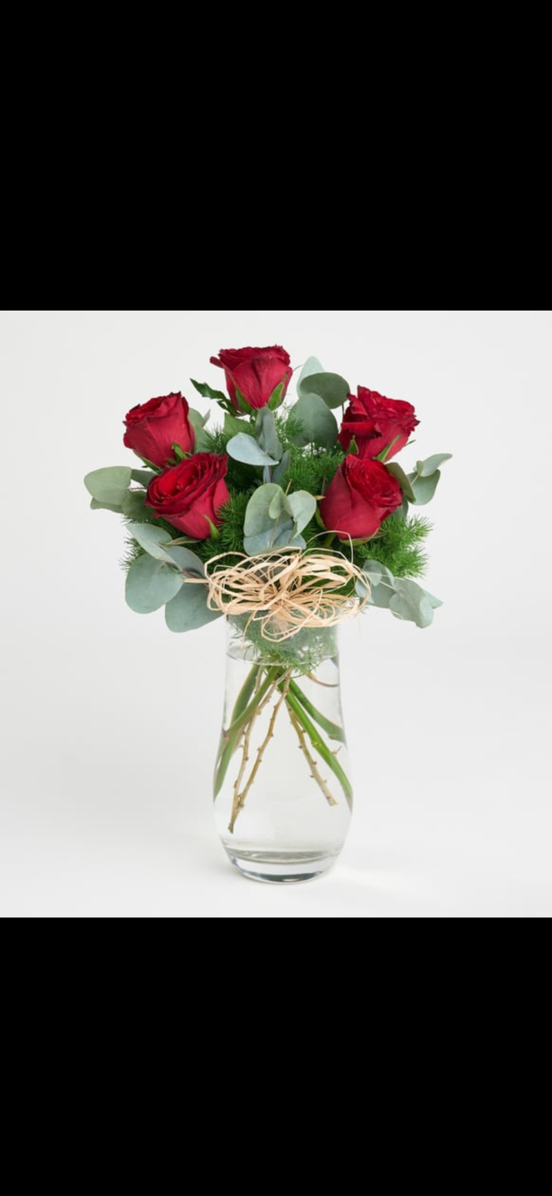 Kristal vazoda 5 Li kırmızı gül 