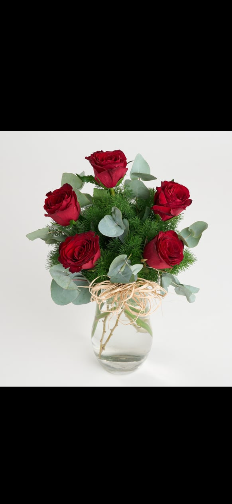 Kristal vazoda 5 Li kırmızı gül 